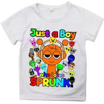 Summer Game Sprunki Incredibox Cartoon Print Kids T-Shirts Boys Casual Short Sleeve Baby Girls Clothes Children Tee Tops 110 orange