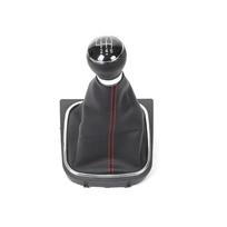 5/6 greičių pavarų perjungimo rankenėlės svirtis ir bagažinės gaubtas juodos odos rinkinys, skirtas VW Golf 6 MK6 Jetta V VI 2005 2006 2007-2014 m.