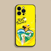 T-Tour De France B-Dviračio telefono dėklas Silikoninis Juodas Minkštas Skirtas iPhone 17,16,15,14,13,12,11,Pro,Max,Plus,E,SE4,Air,Mini iPhone14Plus
