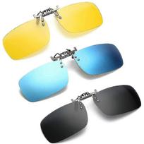 3 Pack, Clip On Flip Up Polarized Lens For Uv Protection Sunglasses/dian01