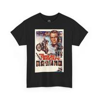 The Great Escape Movie Poster Vintage TShirt Steve McQueen Motorcycle Tee Unisex T-Shirt XXL