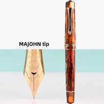 MAJOHN M800 Fountain Pen German BOCK Dual Color Gold Plated Tip for Writing Practice Calligraphy School Supplies Stationery (as the picture,F Only Pen)