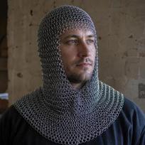 Viduramžiškas grandininis gaubtas Lengvas aliuminio riterio šarvas LARP Cosplay Renesanso mugės kostiumas