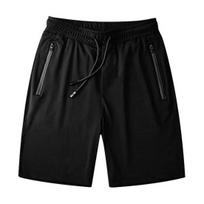 Vyriškos vasarinės kelnės elastinga juosmens juosta su užtrauktuku Kišenės Stay Dry Stretch Ice Silk Sportiniai šortai bėgimo treniruotėms Dviračių sportiniai šortai XL juoda