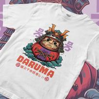 Samurai Daruma Doll T-Shirt | Japanese Folklore Graphic Tee 4XL