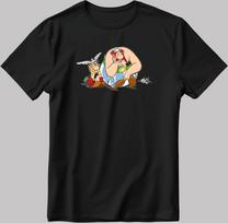 Asterix and Obelix, Famous Characters Figure, Short Sleeve White-Black Men's / Women's T-Shirt L339 3XL