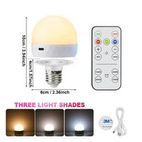 RGB LED Light Bulb USB 5V Charging Smart Remote Control Dimmable For Bedroom Bedside Living Room Bar LED Lighting Fixtures 5W -- 1800mAh