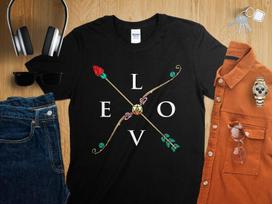 Bow and Arrow Love Valentines Day Dungeons Tabletop RPG Roleplaying Dragons D20 Shirt for D&D Fans DND Gamer T-Shirt M