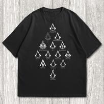 All Assassin Logos T-Shirt | Unisex T-Shirt | Awesome Retro Video Game Parody Clothes 2XL