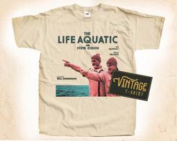 The Life Aquatic with Steve Zissou V2 T-Shirt Tee Natural Vintage Cotton Movie Poster Beige All Sizes S M L XL 2X 3X 4X 5X 2XL
