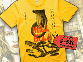 Kill Bill V7 T-Shirt Vintage YELLOW T-Shirt DTG Digital Print Sizes S M L XL 2XL 3XL 4XL 5XL 4XL