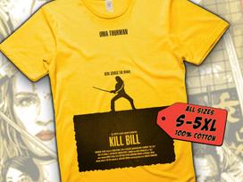 Kill Bill V22 T-Shirt Vintage YELLOW T-Shirt DTG Digital Print Sizes S M L XL 2XL 3XL 4XL 5XL L