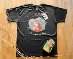 Full-time Cat Mom | T-Shirt in a Can! | Customizable Gift, T-Shirt for Any Occasion, Birthday, Christmas & More! XL
