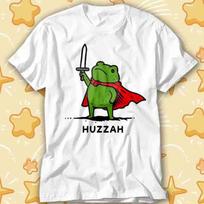 Huzzah Frog with Sword DnD Renaissance Faire Frog T-Shirt 427 4XL