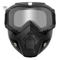 Clear Vision Work Goggles Full Face Goggle Mask, Detachable Cycling Mask with Anti-Fog HD Mining Protective Eyewear Lens, Large Viewing Hood, Anti-UV A