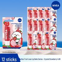 NIVEA Star Fruit Love Moisturizing Lip Balm - Crystal Strawberry (12-pack)
