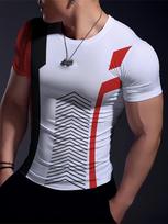 Los Angeles Text Printed Men's Sports T-shirt Summer Daily Casual Men's Short-sleeved Top Outdoor Fashion Men's Fitness T-shirt S