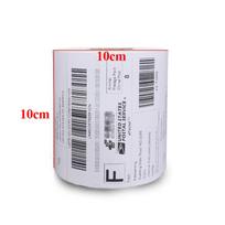 Promotion 100*100mm 4*4 Thermal Shipping Adhesive Sticker BPA BPS Free with Perforation Line Express Delivery and Free Samples (White,500sheets&As requested) balta