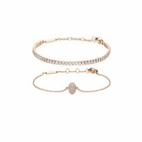 Daniel Wellington Light luxury, sparkling, stackable, high-end, rose gold, synthetic cubic zirconia alloy bracelet, women's style C387C626 auksas