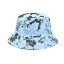 2021 European and American Hip Hop Personality Colorful Tie Dye Bucket Hat Women Fashionable Bucket Hat Fisherman šviesiai mėlyna spalva