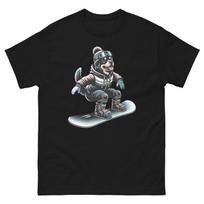 Rottweiler Dog Snowboarding Fun Snowboard Design T-Shirt L