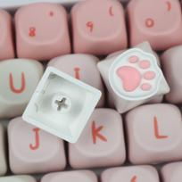 1/4Pcs Lovely Cat Claw Keycaps Cross Axis Key Cap Pink White Cartoon DIY Decoration For Mechanical Keyboard Arrow Keys
