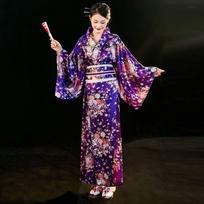 Cosplay Costume Sakura Girl  Kimono Dress Printed Floral Japanese Style Yukata Bathrobe  Fireworks Style 19