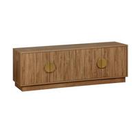 Meuble TV exotique décor bois de manguier 4 portes 140cm CELIAN