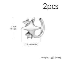 Star Ear Cuff Non Piercing Double Starburst Minimalist Wrap Cartilage Earrings for Women Men Jewelry Gift