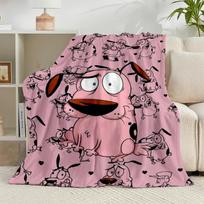 1PC Pink dog In The Garden Flannel Blanket Gift, Suitable for Both Men And Women, Soft Ideal for Beds And Sofa, Birthday Or Christmas Gift 75x90cm