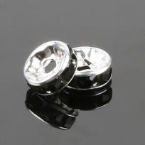 50Pcs Plating Diamond Accessories Crystal Iron Loose Beads For Jewelry Making DIY Bracelet Necklace Earring about 6mm 50pcs