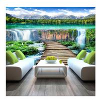 Kriokliai Peizažas Medinis tiltas Nuotraukų freska Tapetai Svetainė Tv Sofa Fono Sienų Apdaila Namų Apdailos Freska 200 cm(W) x 140 cm(H)