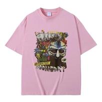 Best Famous Rapper Mf Doom Madvillain Metal Face Print Tshirt Men Women's Fashion Oversized T-shirt Male Hip Hop Vintage T Shirt S armijos žalia spalva