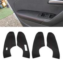 Tik Sedano Minkštos Odos Durų Panelės Dangtelis, Lipdukas Apdailai, Skirtas VW Polo 2011 2012 2013 2014 2015 2016 Vidinių Durų Porankio Panelės Front Black-red