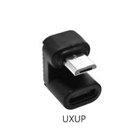 Micro USB to USB C Adapter 90 Degree Micro USB to Type C Data Transfer Convert Connector for Smartphone Car Navigation