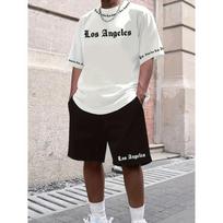Summer Men's Short-Sleeved Shorts Set with  Letter Print Street Casual Fashion Comfortable Soft Breathable S