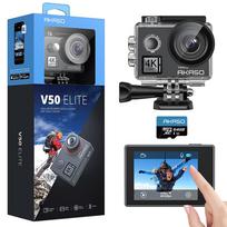 AKASO V50Elite Action Camera 4K 60fps 64GB microSD Memory Voice EIS Image 40M 8x HDMI Action Sports Wearable Camera Touchscreen, Card, WiFi, Control, juoda