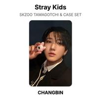 Stray Kids SKZOO TAMAGOTCHI ir DĖKLAS RINKINYS Oficiali nuotraukų kortelė FELIX gray