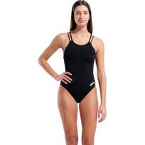 Moteriškas maudymosi kostiumėlis Solid Double Cross Back, juoda-asfalto-juoda, 34 - 555