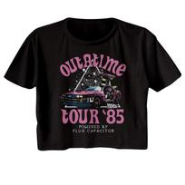 Back to the Future Star Triangle Black Women's Festival Cali Crop T-Shirt S