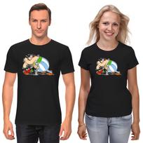 Asterix and obelix, Famous Characters Figure, Short Sleeve White-Black Men's / Women's T-Shirt F019 4XL