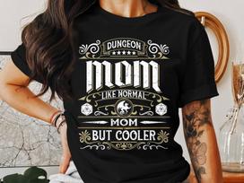 Awesome Moms Dungeons Tabletop RPG Roleplaying Dragons D20 Dice Gamer T-Shirt 2XL