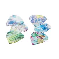 Ibanez KALEIDO Series Pick Set Colorful short teardrop using Tritan (6 picks) - design, shape, 1.0mm thickness, material. (PCP16H-C2)