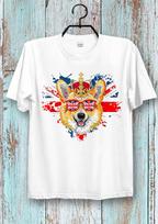 Corgi British Dog Union Jack Flag England Crown King Queen Jubilee Coronation T Shirt Super Cool Ideal Tee Top for Ladies and Gentlemen 3XL
