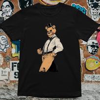 Victorian Gangster Bear T-Shirt – Funny Anthropomorphic Animal Character Graphic Streetwear Tee Fazbear 3XL