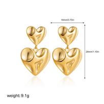 French Designer Double Love Heart Drop Earrings for Women Hypoallergenic Lava Textured Geometric Ear Stud  Party Jewelry Gifts