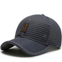 Men's New Fashion Baseball Cap Summer Breathable Full Net Shade Fishing Cap Outdoor Leisure Sports Cap Adjustable tamsiai pilka spalva