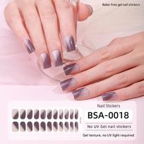 Custom 3D Gel Nail Art Stickers Waterproof Checkerboard Leopard Print Semi-Transparent No Baked Nail Wraps Gel Nail Stickers