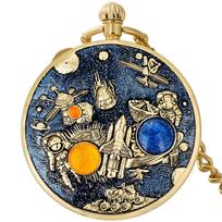 Space Series Music Pocket Watch Original Men Quartz Chain Clock Women Music Necklace Watches Unique Couples Collectibles Gift
