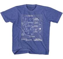 The Real Ghostbusters Proton Pack & Blaster Diagram Youth T Shirt 2T-YXL S
